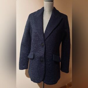 Navy Bouclé Two-Button Blazer Ellen Tracy